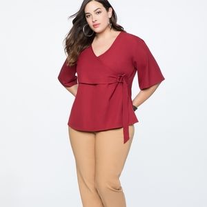 Faux Wrap Top with Buckle